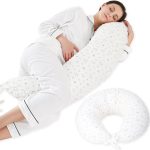 PinkFroggie 46" Long Pregnancy Pillow for Side Sleeping,Full Body Maternity Pillow with Removable Cover,Baby Comfort with Back Support,Versatile Surgery Recovery Support Cushion
